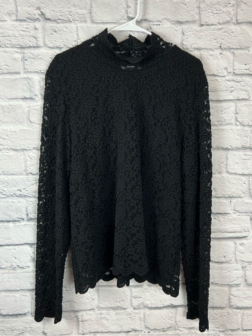 Coldwater Creek Black Floral Lace Long Sleeve Top Women’s XXL Plus Size